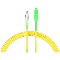 Câble de brassage fibre optique 1m (3ft) 1 fibre SC APC Simplex vers SC APC Simplex Monomode (OS2) Riser (OFNR) 2.0mm à gaine étroite Jaune