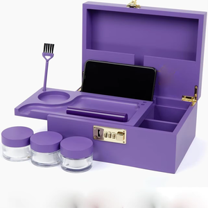 Personalized Bamboo Stash Box with Rolling Tray & Lock, Smell-Proof Box with Accessories Cigar Box - Product Image 4