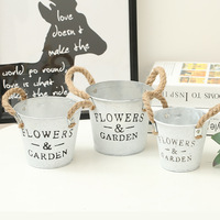 P75 Poignée Antique Fer Cactus Pot Fer Vintage Boîte CLASSIQUE Planteur Seau Style Français Fleurs Titulaire Métal Fleur Seau