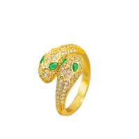 Ensemble collier, bague et bracelet serpent en cuivre incrusté de zircon et d'or véritable, style audacieux et tendance, best-seller transfrontalier pour femme