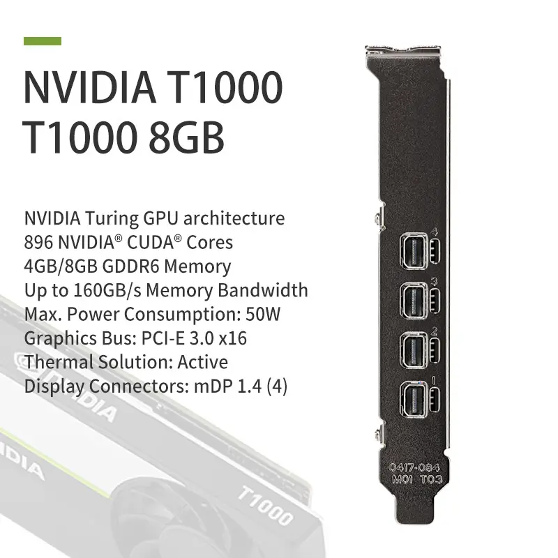 NVIDIA 쿼드로 T1000 4G(900-5G172-2550-000) 그래픽 전문 그래픽 카드