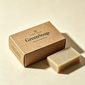 Boîte en papier kraft avec logo imprimé numérique personnalisé pour l'emballage de savon, de produits de beauté et de thé, avec finition mate et design pliable - Product Image 3