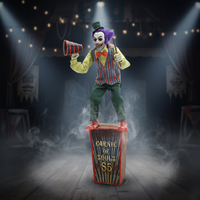 Grand clown animé d'Halloween avec capteur de mouvement et son, fonctionnant sur piles, pour usage intérieur, maison hantée, parc à thème