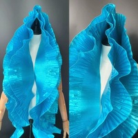 Beau lustre métallique ondulé grande dentelle plissée à volants Organza Transparent Designer bricolage couture robe de mariée tissu