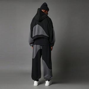 Conjunto de Sudadera con Capucha y Pantalones Deportivos de 2 Piezas, Corte Regular, con Cierre y Bloques de Color, Personalizable con Logotipo Bordado - Product Image 2