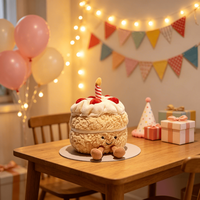 Peluche Personalizado de Pastel de Fresa, Juguete Suave de Algodón PP y Poliéster, Muñeco de Peluche con Melodía Divertida para Regalo de Cumpleaños y Decoración del Hogar