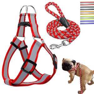 Kingtale wholesale easy walk nylon step in reflective dog harness and leash set - Product Image 2