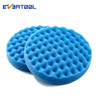EVERTOOL Tampon de polissage en mousse de 8 pouces pour voiture, tampon de finition bleu en mousse creusée, tampon de lustrage pour cire automobile