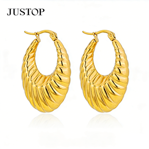 Trending hoop OEM/OEM Waterproof Gold Plating hypoallergenic Fashion Jewelry supplier studs earrings stainless steel - Product Image 5