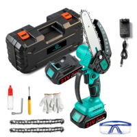 Mini-tronçonneuse sans fil professionnelle, outil portable de qualité industrielle, machine à couper le bois en cuivre pur, tronçonneuse à chaîne