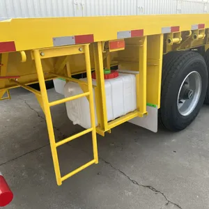 China 2 3 Axle Flatbed Semi Trailer 20/40/45ft Container 50ton 80ton Flatbed Semi Trailer For Sale