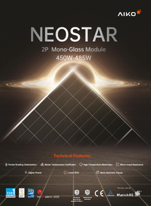 <span class=keywords><strong>Aiko</strong></span> ABC 450W 455W 460W กรอบสีดำประสิทธิภาพสูง24.3% N-Type 465W 470W 475W 480W 485W - Product Image 2
