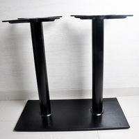Base de table carrée en fonte noire, double pied, pour restaurant et café - Offre Spéciale