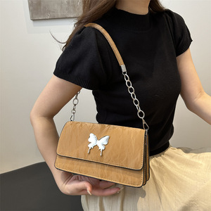 Bolsos de Mano de Piel Sintética PU para Mujer, con Elemento de Mariposa, Bolsos de Hombro con Forro de PU, Nueva Moda - Product Image 6