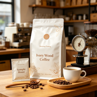 Sachet de café en aluminium imprimé par gravure personnalisée, fond plat, huit soudures latérales, valve de dégazage, fermeture éclair refermable, résistant à l'humidité