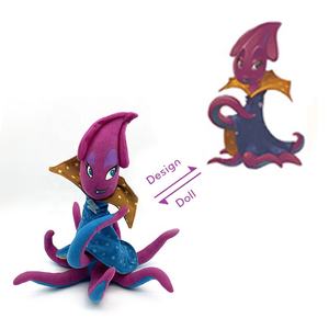 中国扬州工厂毛绒动物软游戏吉祥物紫色章鱼毛绒玩具吉祥物全印 - Product Image 1