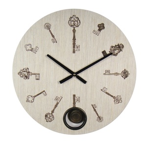 Horloge murale à pendule en bois décorative vintage de petite taille de 50 cm (20 pouces) avec un design de <span class=keywords><strong>carte</strong></span> du <span class=keywords><strong>monde</strong></span> - Product Image 5
