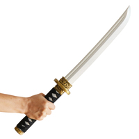 Arme de GN en Mousse PartyGears, Katana de Samouraï Japonais à Manche Noir, Jouet de Cosplay Ninja