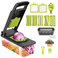 Groothandel 16-in-1 multifunctionele groentehakker veilige mandoline snijmachine uiensnijder gemakkelijke fruitrasp keukenhulpje