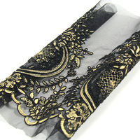 Vente en gros de dentelle brodée en tulle cordonnée YUGU YG-4389, couleur personnalisée, avec paillettes, 100% polyester, 27,5 cm, pour accessoires de robe