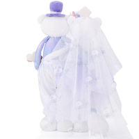 Décoration en tissu de coton du fabricant de peluche de poupée d'ours de mariage violet élégant élégant pour l'invité de fête de la Saint-Valentin