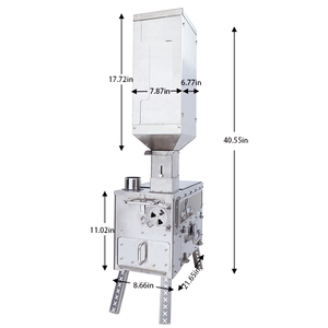 Poêle à granulés d'extérieur en acier inoxydable Luling KL210B, haute efficacité, portable, pliable pour le camping et le chauffage hivernal - Product Image 5