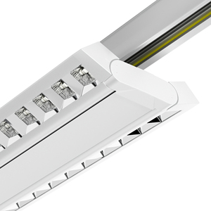 Barre lumineuse LED linéaire pour étagère, 180 lm/W, double tube, UGR<13, angle de faisceau réglable, montage sur rail et suspendu, éclairage commercial et commercial pour le commerce de détail - Product Image 1