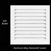 Grille de ventilation à persiennes en alliage d'aluminium, étanche à la pluie, pour salle de bain et climatiseur