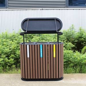 屋外の木で仕分けされたゴミ箱は通りの公園の外でゴミ箱を仕分けますゴミ箱公共商業リサイクルゴミ箱 - Product Image 6