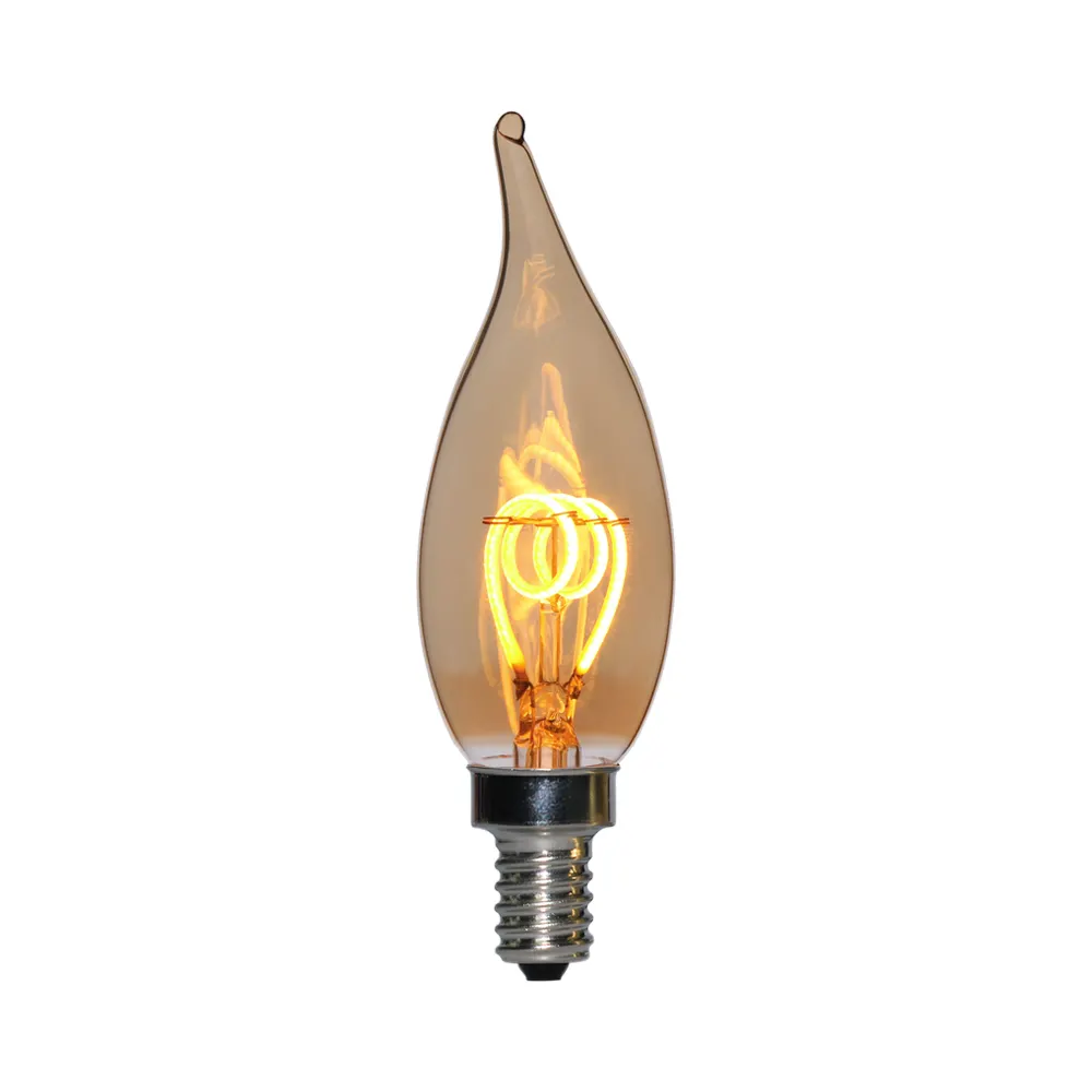 Toptan özel Logo fabrika doğrudan satış LED Filament mum ampul C35 temizle cam ampul