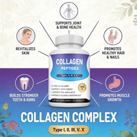 Collagène Multi-Peptides Premium, Complexe de Protéines de Collagène, Capsules de Collagène, Complexe de Collagène pour Cheveux, Peau et Ongles