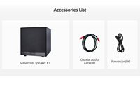 Haut-parleur de caisson de basses 300W Haut-parleur audio numérique sans fil Prise en charge de l'entrée LFE ou RCA Contrôle APP