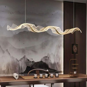 <span class=keywords><strong>Lustre</strong></span> créatif en ruban, lumière de réception, restaurant de luxe, bar, îlot, art ondulé, <span class=keywords><strong>lustre</strong></span> créatif en acrylique - Product Image 2