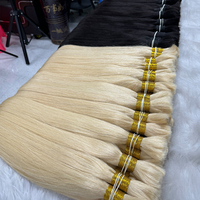 Extensions de cheveux humains vierges Remy bruts 100 % alignés sur les cuticules, blond platine russe de luxe, en vrac, pour salons haut de gamme, vente en gros