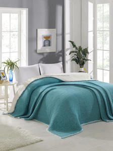 Muslin Weave Inside Cotton Fiber Filled 100% Cotton Blanket Bulky Heavy Thick 160x220cm 62x86inch Plain Collection Blanket - Product Image 6