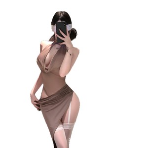 Sexy and alluring lingerie, deep V-neck bodysuit, sexy and flirtatious secretary uniform, qqny seductive pajamas for women. - Product Image 2