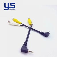 Cable Adaptador Portátil Personalizado con Interfaz de Cámara de 3.5mm TRRS a Salidas Duales RCA Hembra en Forma de L con Agarre Antideslizante al por Mayor