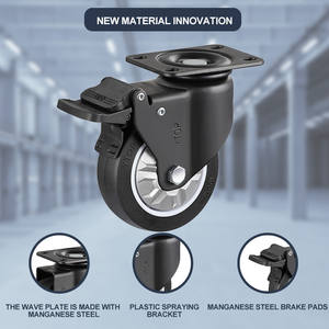 Vente directe d'usine de roulettes rotatives durables en polyuréthane noir - Product Image 5