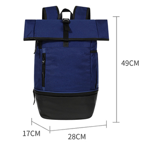 กระเป๋าเป้สะพายหลังกีฬาลำลองกันน้ำม้วนด้านบนขนาดใหญ่สำหรับผู้ชายผ้าโพลีเอสเตอร์ผ้าอ๊อกซ์ฟอร์ดสะดวกและมีสไตล์ - Product Image 2
