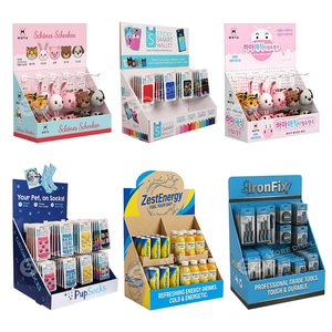 Espositore da banco in cartone personalizzato con ganci per giocattoli, espositore da tavolo in cartone ondulato con supporto appendibile e intestazione stampata - Product Image 1