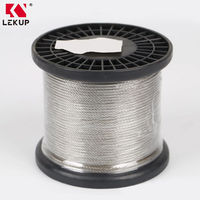 Großhandelspreis Inox-Drahtseil SS304 SS316 Edelstahlseil 1x7 1x19 Edelstahl-Drahtseil mit Anpassbarer Länge Stahlseil