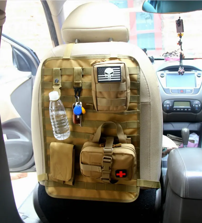Organizer per sedile posteriore tattico per auto tasche portaoggetti per accessori sportivi borsa per coprisedili per esterno Molle militare
