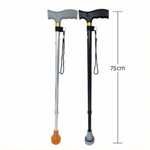 Bâton de marche unique en alliage d'aluminium, rétractable, avec embout en caoutchouc antidérapant, bâton de randonnée, canne de soutien - Product Image 5