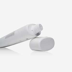 <b>White</b> Oval <b>Flat</b> Pe Cosmetic Tube With Screw <b>Cap</b> Custom Logo Labeling PP Material <b>cap</b> cosmetic packaging - Product Image 1