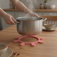 Nouveau Set de Table Isotherme en Silicone Personnalisé de Luxe, Tapis de Cuisine Anti-Brûlure, Sous-Verre Résistant aux Hautes Températures, Support de Casserole Fabriqué en Chine