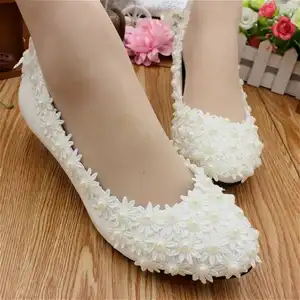 Bh femmes blanc perle chaussures de mariage femme 3cm talon haut 5cm talon haut et talon plat chaussures de mariée