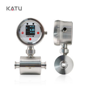 KATUステンレス鋼OEM下水廃水伝導液体流量計デジタル磁気電磁流量計 - Product Image 1