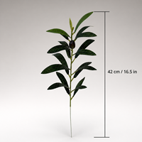 Branches d'olivier artificielles réalistes 33-55 cm en soie et plastique avec tige en fil pliable, sans arrosage, pour la décoration de la maison, du bureau, du café, de l'hôtel et des vases