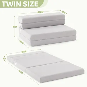 Foshan 4 Inch Opvouwbare Matras Foam Topper Vloer Bed Matras Bed Dun Pad Met Afneembare Wasbare Hoes