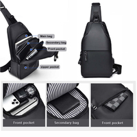 Sac de poitrine léger pour hommes, sac à bandoulière, sac à épaule, sacoche pour tablette, multi-compartiments, voyage, randonnée